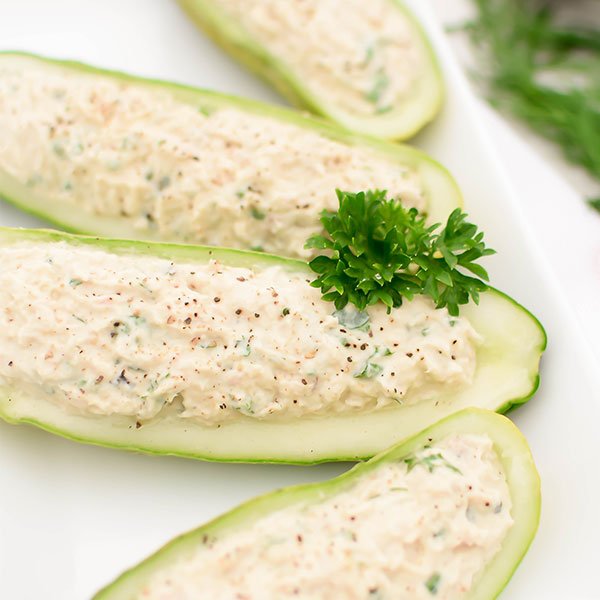 Tuna Salad Cucumber Boat