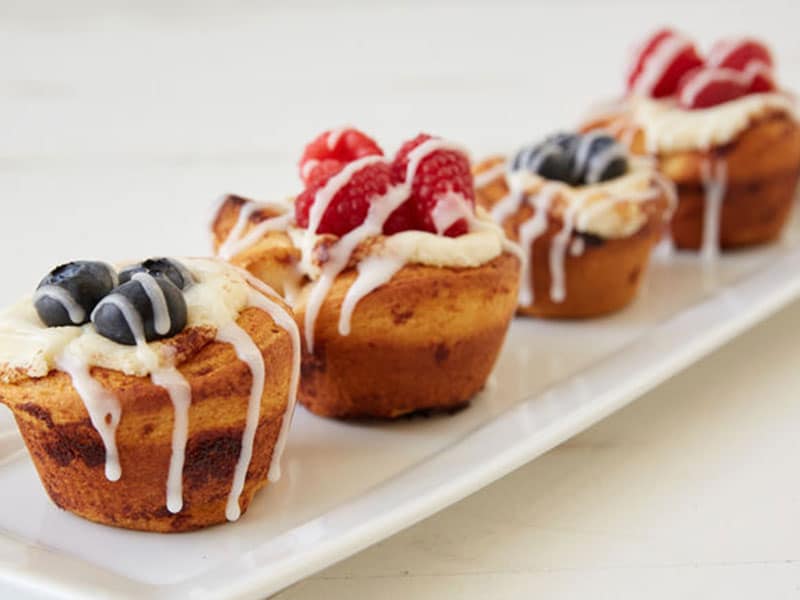 Berry Cheesecake Cinnamon Roll Cups