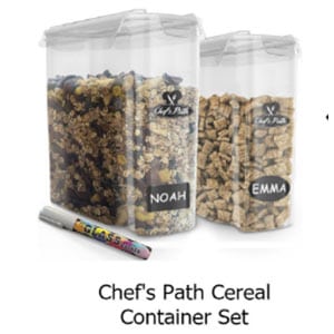 chef's path cereal storage container set