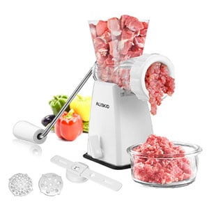 lhs manual meat grinder stainless steel blades heavy duty with powerful suction base