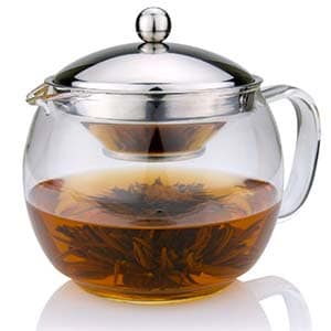 cozyna glass teapot with infuser for blooming and loose leaf tea pot