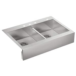 kohler vault double bowl stainless steel