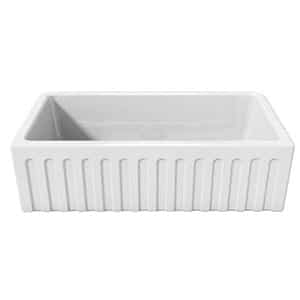 latoscana 33 inch reversible fireclay farmhouse sink- lfs3318w
