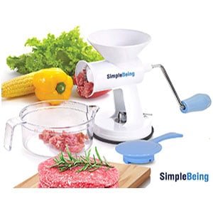 simple being manual meat grinder set with stainless steel blades