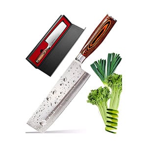 usuba japanese chef knife -sharp knife - kitchen knife - stainless steel high carbon pro chef knife