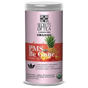 secrets of tea pms be gone fruit tea: pms relief tea usda organic loose leaf in 20 biodegradable sachets