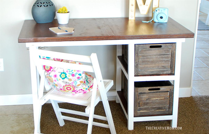 farmhouse desk with storage