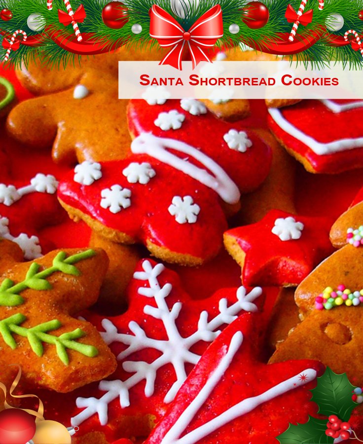 Santa Shortbread Cookies